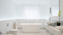 Luxurious bathroom interior with lightings