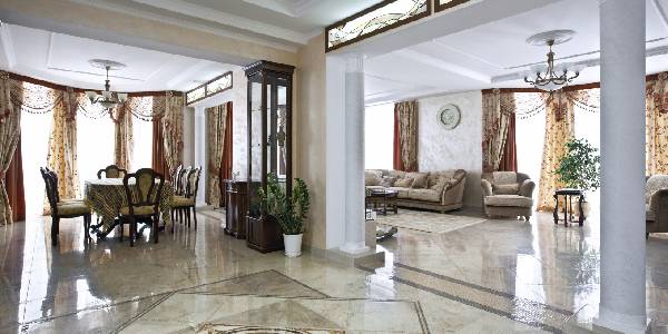 Marble flooring is popular and unique as it exhibits a luxurious look