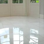 Image of Spacious living room with white marble floors