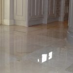 White Spacious living room with marble flooring
