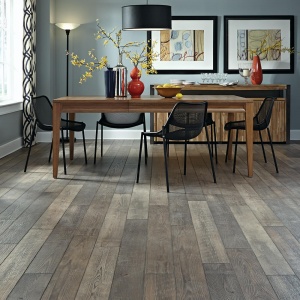 Image of a compact dining room with brown marbles